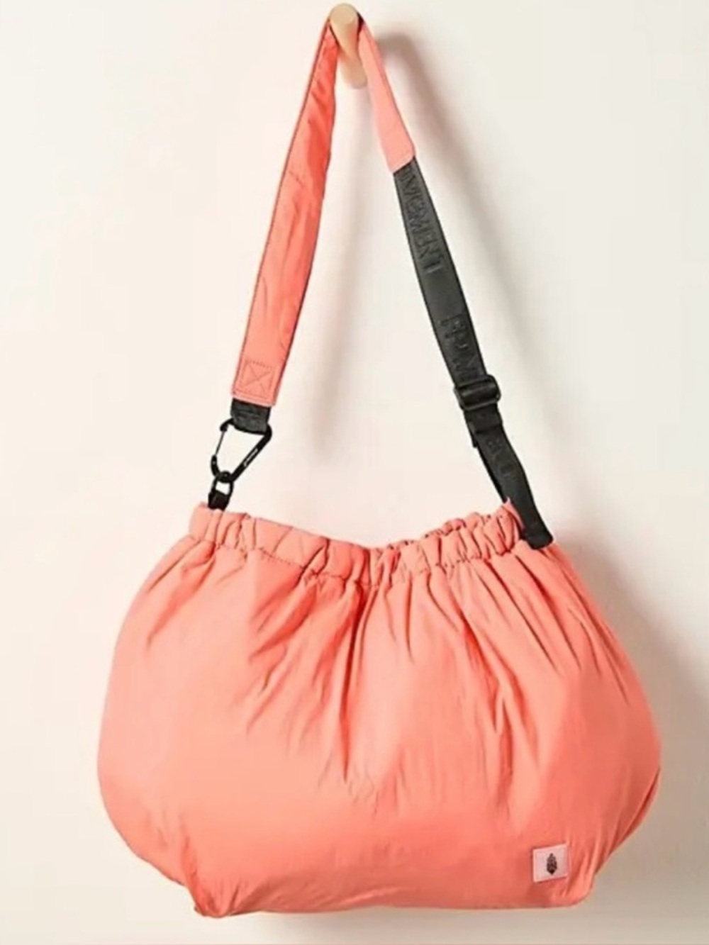 Free People FP Movement Puffy Peach Melon Rest Day Carryall Bag Shoulder Bag NWT